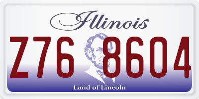 IL license plate Z768604
