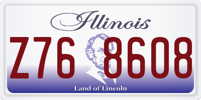 IL license plate Z768608