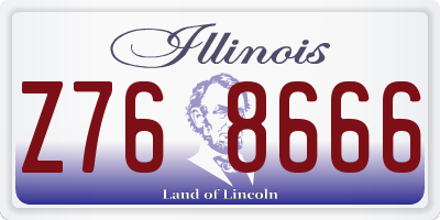 IL license plate Z768666