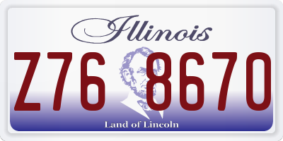 IL license plate Z768670