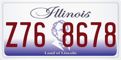 IL license plate Z768678