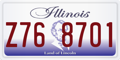IL license plate Z768701