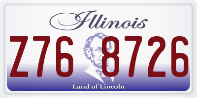 IL license plate Z768726