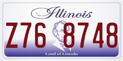 IL license plate Z768748