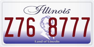 IL license plate Z768777