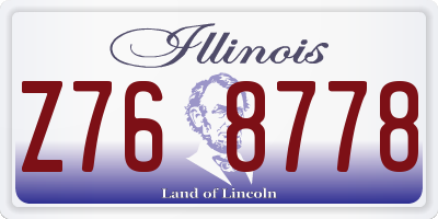 IL license plate Z768778
