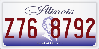 IL license plate Z768792