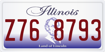 IL license plate Z768793