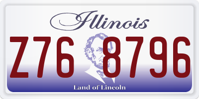 IL license plate Z768796