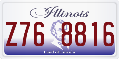 IL license plate Z768816