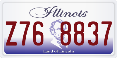 IL license plate Z768837
