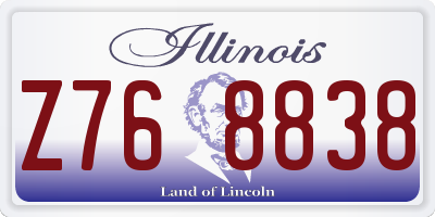 IL license plate Z768838