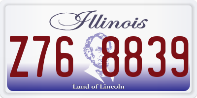 IL license plate Z768839