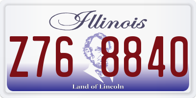 IL license plate Z768840