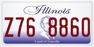 IL license plate Z768860