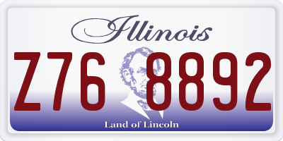 IL license plate Z768892
