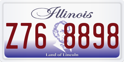 IL license plate Z768898