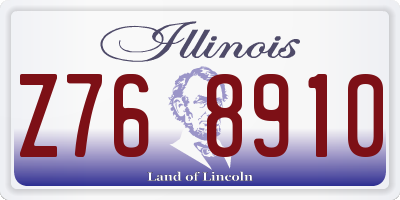 IL license plate Z768910