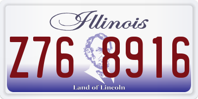 IL license plate Z768916