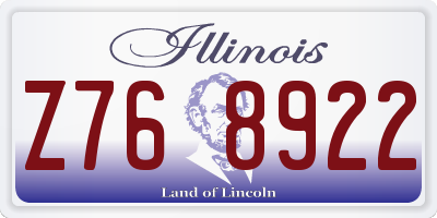 IL license plate Z768922