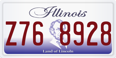 IL license plate Z768928