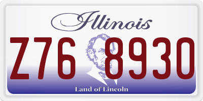 IL license plate Z768930