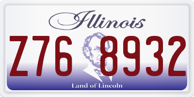 IL license plate Z768932