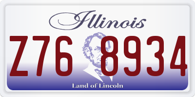 IL license plate Z768934