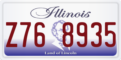 IL license plate Z768935