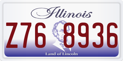 IL license plate Z768936