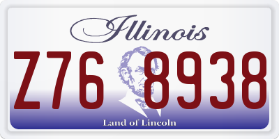 IL license plate Z768938