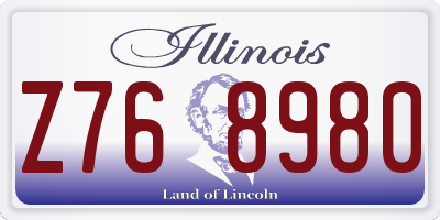 IL license plate Z768980