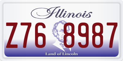 IL license plate Z768987