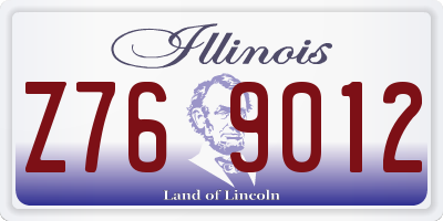 IL license plate Z769012