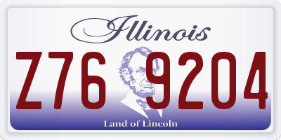 IL license plate Z769204