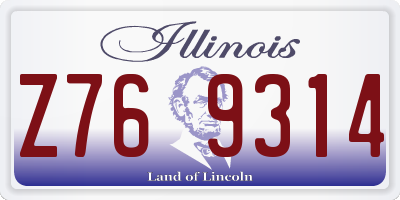 IL license plate Z769314