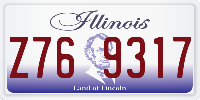 IL license plate Z769317