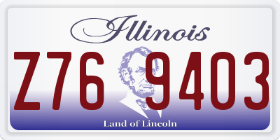 IL license plate Z769403