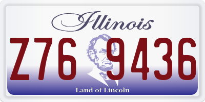 IL license plate Z769436