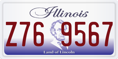 IL license plate Z769567