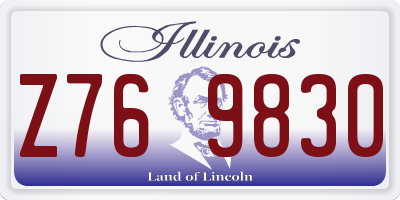 IL license plate Z769830