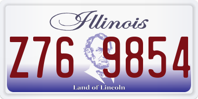 IL license plate Z769854
