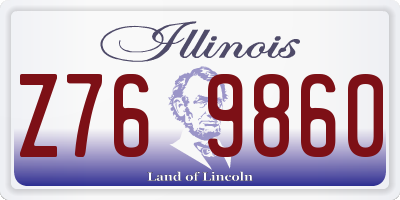 IL license plate Z769860