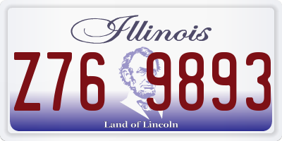 IL license plate Z769893