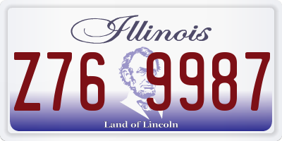 IL license plate Z769987