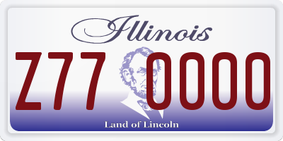IL license plate Z770000