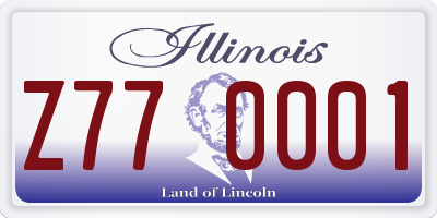 IL license plate Z770001