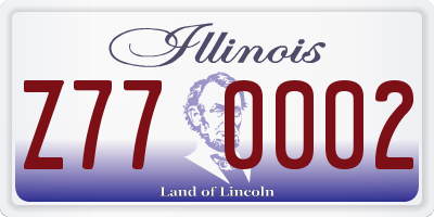 IL license plate Z770002