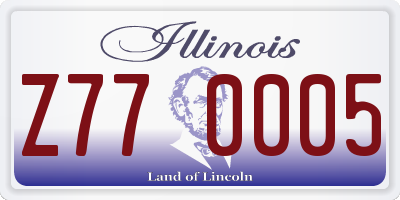 IL license plate Z770005