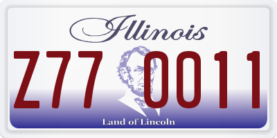 IL license plate Z770011